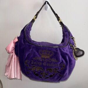 Juicy Couture Purple Hobo Bag with Embroidered Logo